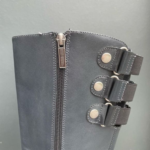Harley Davidson Motorcycle Riding Boots Grey Tall Logo Women's US 7 - Picture 10 of 12